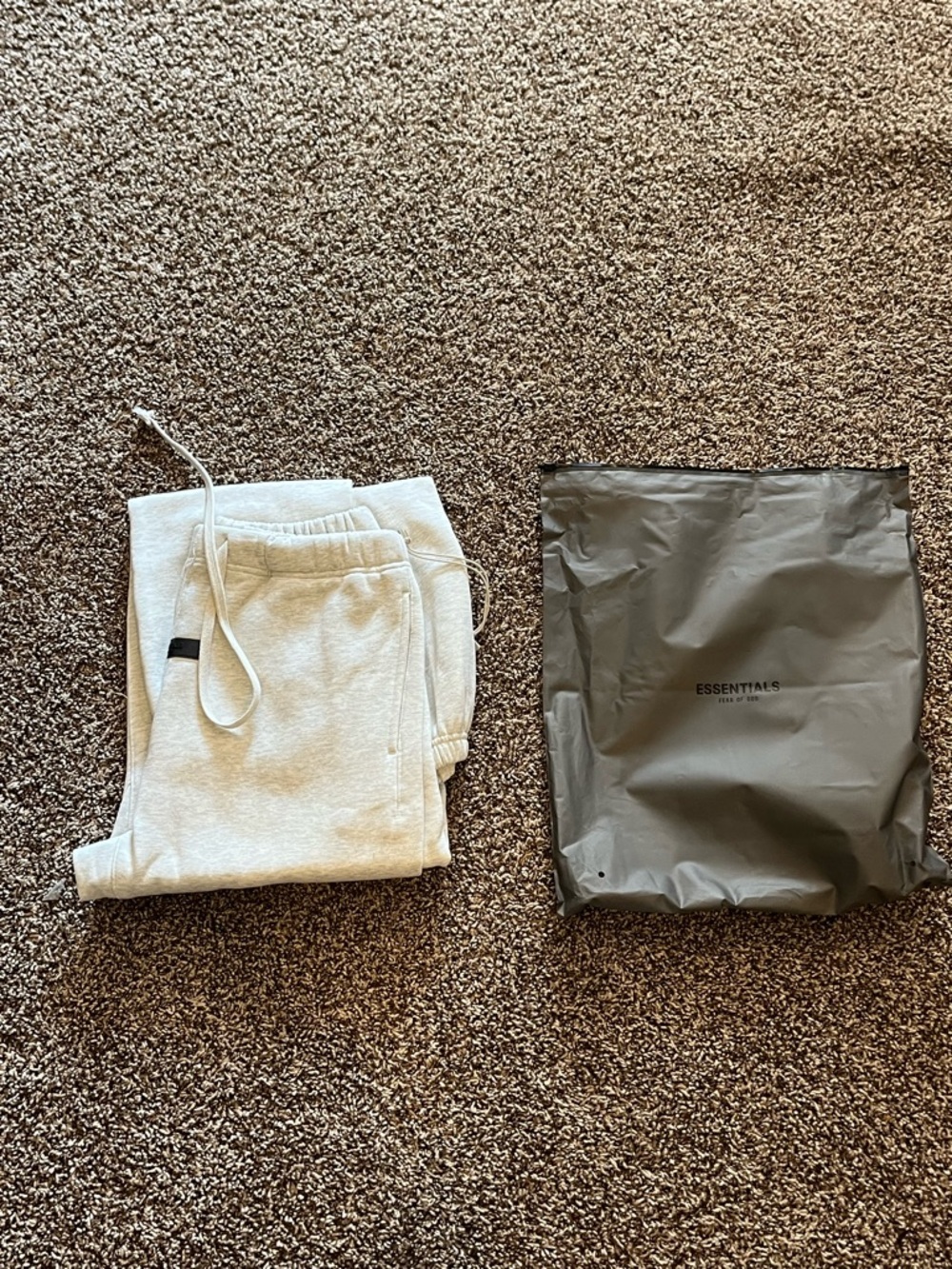 ESSENTIALS Cream Light Gray Joggers